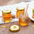 XING-RUIYANG 1.5 oz Mini Honey Jars，60 pack baby shower favors,There's honey sticks, bee pendants, stickers and gold goodie bags，Suitable for wedding party gifts - Image 6