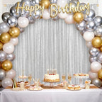 Silver Backdrop Curtains 2 Pieces 5FTx10FT Sequin Backdrop Decor for Party Wedding Christmas Background - Image 5