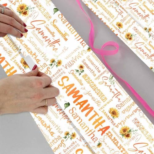 AOFUN Custom Name Gift Wrapping Paper Christmas Wrapping Supplies First Birthday Wrapping Paper Boy Paper Gifts Custom Wrapping Paper 3 Rolls 58" x 23" - Image 4