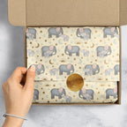 Jillson & Roberts 20" x 30" Printed Gift Tissue, Baby Elephants (48 Folded Sheets) - Image 4