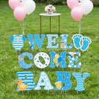 Waterproof Corrugated Plastic Welcome Baby Yard Signs - 13 Pack Lawn Decorations with Stakes - Durable Outdoor Party Decor for Gender Reveal or Baby Shower - Blue Boy - Image 2