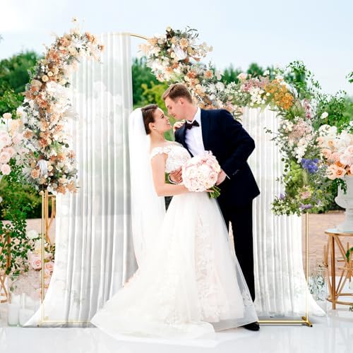 Metal Arch Backdrop Stand, 7.2FT+6FT Wedding Arch Frame, Gold Wedding Arch Backdrop Stand Set of 2, Balloon Arch Backdrop for Wedding Birthday Party Baby Shower Graduation Ceremony Decor - Image 6