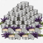 100 Pcs 1 Oz Mini Lavender Scented Soy Candle Bulk, Tin Candles Gift by Trxvxo