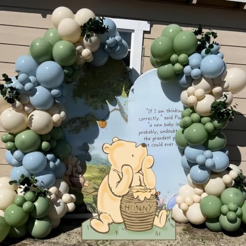 122PCS Classic Winnie Baby Shower Birthday Decorations Large Winnie Coroplast Cutout with Stand, Neutral Balloons & Arch Backdrop Cover for Gender Reveal, First Birthday, Photo Props - Image 6