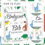 Bibs Bodysuits Baby Shower Game Sign Set Newborn Onesies Feeder Gift Fabric Marker Stencils Kit - Image 3