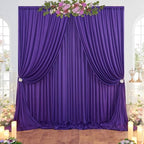 40ft×10ft Wrinkle Free Dark Purple Backdrop Curtain for Party, 8 Panels 5ft×10ft Soft Silky Polyester Purple Photo Backdrop Drapes for Birthday Baby Shower Wedding Mother's Day Photography - Image 2
