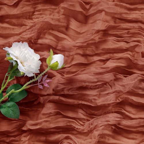 15 Pack Terracotta Cheesecloth Table Runner 9FT Rustic Sheer Table Runners 17x108 Inch Gauze Boho Runner for Wedding Bridal Baby Shower Birthday Party Table Decorations - Image 3