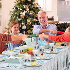 Funnymoom 452 Pcs Light Blue Christmas Party Decoration for 50, Plaid Gingham Tree Blue Xmas Paper Plates Napkins Cups Tablecloth Cutlery Straws for Winter Holiday Baby Shower Birthday Party Supplies - Image 6