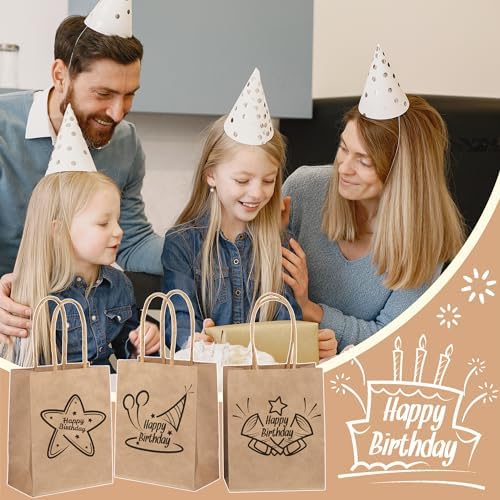 PINWATT 120Pcs Mini Gift Bags Bulk Kraft Paper Bag - 4.7"x2.4"x6.5" Small Brown Gift Bags for Party Favors, Shopping, Wedding, Retails, Birthday, Baby Showers - Image 3