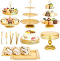 11 Pcs Gold Dessert Table Display Set, Metal Cake Stand Platters by Aofure