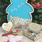 Personalized Baby Shower Guest Book Alternatives, Customizable Wooden Teddy Bear Baby Shower Sign in Guest Book, We Can Bearly Wait 1st Birthday Guest Book Alternatives - Image 2
