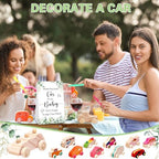 Hiboom 75 Pcs Baby Shower Wood DIY Print Car Set, Green, Eucalyptus Leaves - Image 5