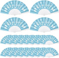 Cinrobiye 24 Pcs Baby Shower Folding Hand Fans for Guest Bear Baby Shower Hand Fans Colorful Foldable Handheld Fan for Gender Reveal Baby Shower Celebration Party Favors Supplies(Blue) by Cinrobiye