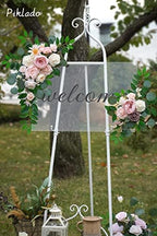 Faux Flower Swag Set of 2 for Wedding Welcome Signs Floral Swag Wedding Reception Ceremony Signs Decor (Pink) - Image 4