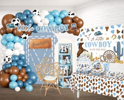 298pcs Cowboy Baby Shower Decorations for Boy, All-in-1 set, 25 Guests - Image 3