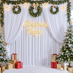 50x12ft White Backdrop Curtain for Wedding Parties, 10 Panels (5x12 ft Each) Wrinkle-Free Dackdrop Curtains, Silky Draping Fabric for Birthday Party, Baby Shower, Photo Background - Image 7