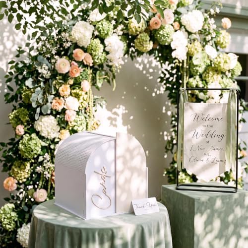 Wenqik Arched Acrylic Wedding Card Box with Beige Writable Standee - Image 5