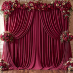 16x10FT Burgundy Backdrop Curtains for Wedding Parties, Wrinkle Free Polyester Photography Backdrop Drapes for Wedding Baby Shower Birthday Parties Stage Background Stand Decorations 4x10ft,4 Panels by Partisky