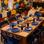 200pcs Blue Plastic Plates Party Supplies, Disposable 9'' Navy Blue Plates and Napkins, Cups & Cutlery Dinnerware Set for Birthday, Wedding, Baby Shower Decorations, Serves 50 Guests - Image 5