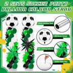 Kasyat 2 Sets Soccer Balloon Column Stand Kit with 4D Soccer, Green Black Star Foil and 100 Latex Balloons, Green White Black Arch Kit for Floor for Football Sports Party Decorations - Image 4
