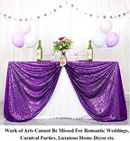 Partisout Tablecloth 90x132 inch Sequin Tablecloth Rectangle Table Cloths Disposable Rustic Party Table Cover Circle Tablecloth Glitter Tablecloth for Birthday Party (90x132 inch, Purple) - Image 5