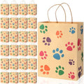 Tenceur 80 Pcs Dog Gift Bags Goodie Paw Puppy Paper Treat Bags Bulk with Handles 10.63 x 4.72 x 7.87 Inch Dog Themed Party Favors Shopping Holiday Kraft (Brown Colorful) by Tenceur