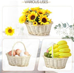 Barydat 6 Pcs Small Wicker Basket with Handle, Beige, 9" X 7" X 4" - Image 4