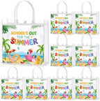 Hosuly 24 Pcs Schools Out for Summer Gift Bags End of the Year Clear PVC Bags Plastic Candy Goodie Handbags for Teachers and Students Summer Vacation Beach Pool Party Favors Supplies by Hosuly