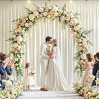 20x12ft Cream Backdrop Curtain Panels for Parties - Wrinkle Free Polyester Photo Curtain Backdrop Wedding Back Drop Fabric Drapes for Party Decorations Background for Photography - Image 3