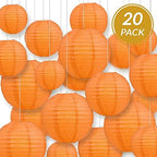 Quasimoon PaperLanternStore.com Ultimate 20-Piece Persimmon Orange Paper Lantern Party Pack - Assorted Sizes of 6, 8, 10, 12 Inch (5 Round Lanterns Each) for Weddings, Birthday, Events and Decor - Image 5