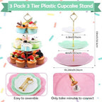 Layhit 83 Pcs Tea Party Set with 3 Tier Cake Stand Floral Tableware - Image 2