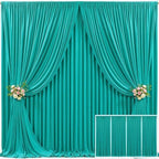 4 Panels Turquoise Backdrop Curtain for Parties Wrinkle Free Photo Backdrops Drapes Background Fabric Decoration for Baby Shower Wedding Birthday Party 20ft(W) x 10ft(H) by Tao-GePartyDecorations