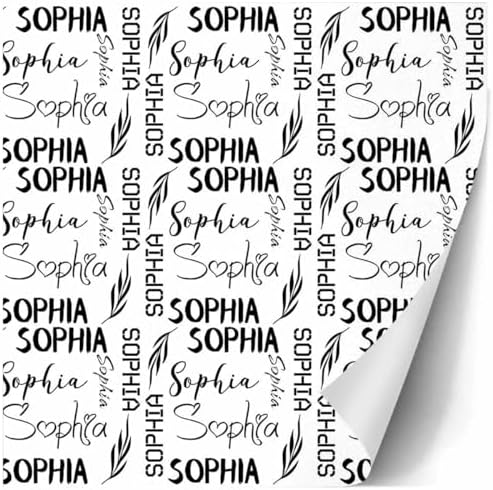 AOFUN Personalized Name Text Christmas Gift Wrapping Valentines Paper Mens Wrapping Paper Christmas Wrapping Paper Roll with Printed Name 5 Rolls 58" x 23" - Image 3