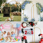 Metal Arch Backdrop Stand, 7.2FT+6FT Wedding Arches Frame, Gold Wedding Arch Backdrop Stand Set of 2, Balloon Arch Backdrop for Wedding Party Decor Birthday Baby Shower Graduation - Image 6