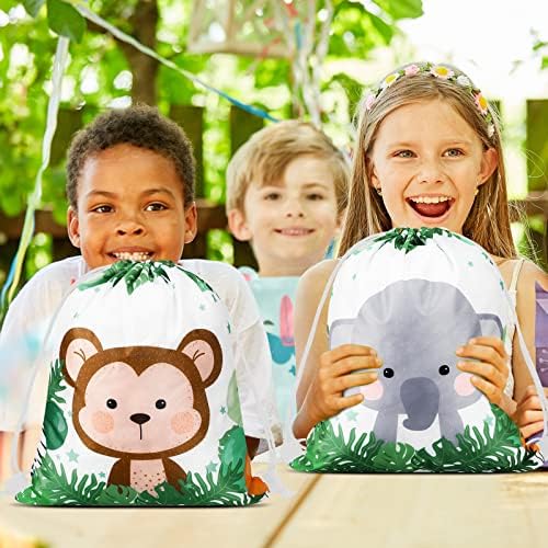 Ferraycle 40 Pack Safari Jungle Animal Drawstring Bags, Kids Party Favors - Image 2