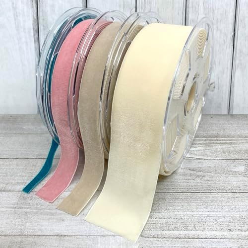 Morex Ribbon Ribbon, Nylon, 5/8 inch by 11 Yards, Dusty Rose, Item 01215/10-623 Nylvalour Velvet, 5/8" x 11 yd, - Image 3