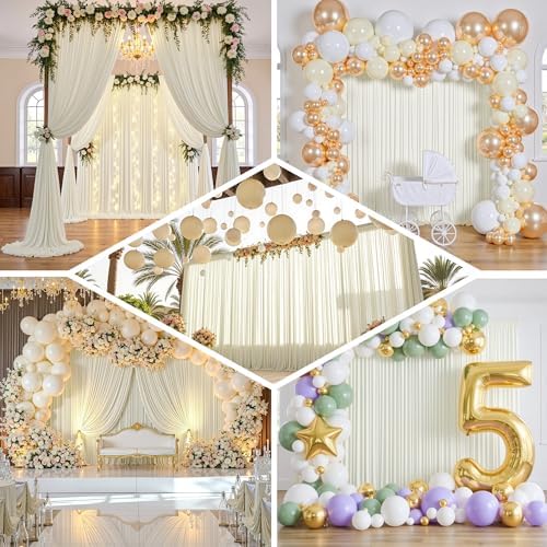 40ft×15ft Ivory Backdrop Curtain for Wedding Parties - Image 4