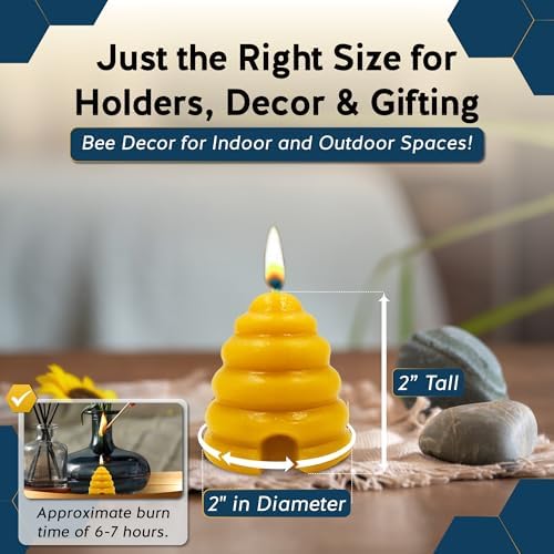 Alternative Imagination Beehive Votive Candles - 12 Pack of Hand Poured Pure Beeswax Candles with Cotton Wicks - Unscented, Non-Toxic, Eco-Conscious Bee Decor and Natural Gifts for Home or Events - Image 3