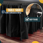 Exquisite Black Table Skirt 24 Pack - Disposable Plastic Table Skirts for Rectangle Tables 6ft 8ft & Round Tables - 29in x 14ft Self-Adhesive Strip - Birthday Wedding Gender Reveal Decor - Image 3