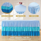 Suppromo Blue Tablecloths for 6 Foot Rectangle Tables Pastel Gradient Blue - Image 6