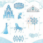 Anime Princess Cake Toppers, Snow Theme Princess Cake Decorations&Lip Gloss Kit for Kids, Fun DIY Lip Gloss Making Kit Birthday Gifts for Girls Kids Teens Baby Shower Children's Party - Image 5