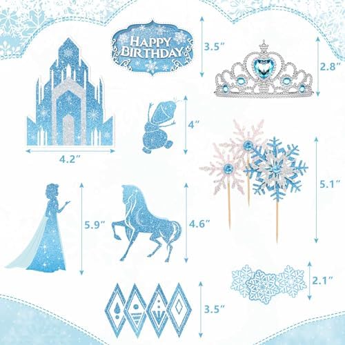 Anime Princess Cake Toppers, Snow Theme Princess Cake Decorations&Lip Gloss Kit for Kids, Fun DIY Lip Gloss Making Kit Birthday Gifts for Girls Kids Teens Baby Shower Children's Party - Image 5
