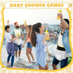 6 Sets Bottle Chug Baby Shower Games Juegos Para Plastic Baby Bottles Bibs Disposable Diapers Gender Reveal Games Baby Changing Diaper Race Game Decoration (Yellow) - Image 6