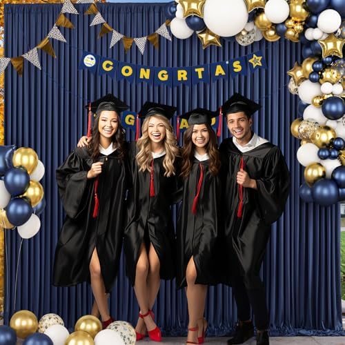 6 Panels Navy Blue Backdrop Curtain for Parties Wedding Wrinkle Free 30ft x 10ft Backdrop Drapes Panels for Baby Shower Gender Reveal Birthday Photo Photography Polyester Fabric Background Decoration - Image 4