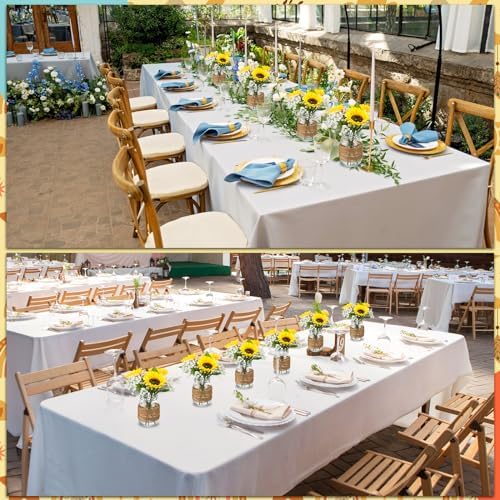 43 Pcs/ 6 Set Sunflower Mason Jar Table Centerpiece Mason Jar Vases - Image 5