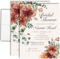 Amanda Creation Fall Bridal Shower Invitations Personalized for Her, 50 5x7 Bridal Shower Invitations with Envelopes, Rustic Burgundy Floral by AmandaCreation