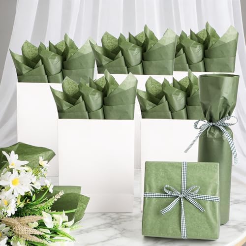 500 Sheets Sage Green Tissue Paper Bulk, Olive Green Wrapping Tissue Paper for Spring Home Party Bridal Shower Baby Shower Gift Wrapping Supplies, 14'' x 20'' - Image 5