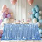 Poise3EHome Baby Blue Sequin Tablecloth 90×132 Inch Rectangle Sparkly Fabric Table Cloth for Baby Shower Birthday Party Wedding Christmas Holiday Decoration - Image 2