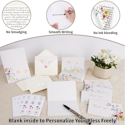 600 PCS Wildflower Thank You Cards with Envelopes and Stickers, 4 x 6 Inchy - Image 4
