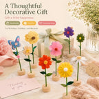 11 PCS Double‑Sided Wildflower Decorations with Wooden Base felt flowers - Image 5